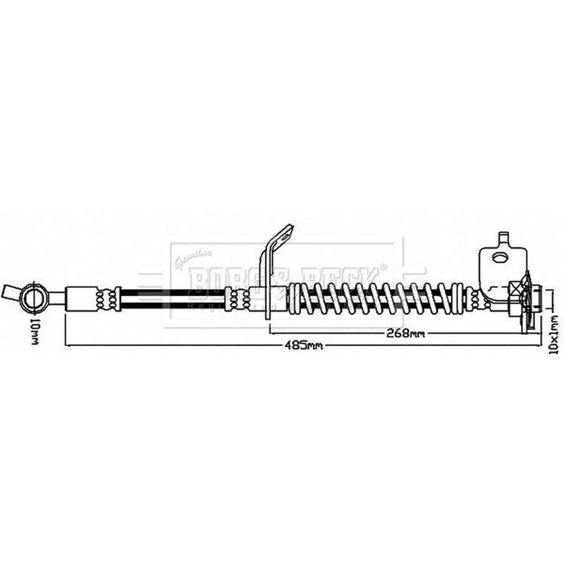 Borg & Beck Brake Hydraulic Hose Line Front Left BBH8517