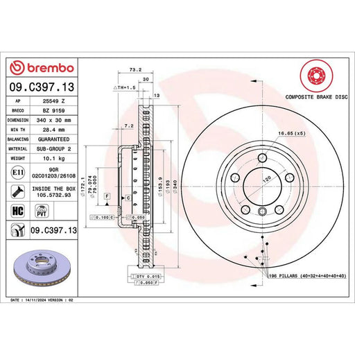 Brembo Aluminium Front Brake Disc Hub Brake Discs 09.C397.13