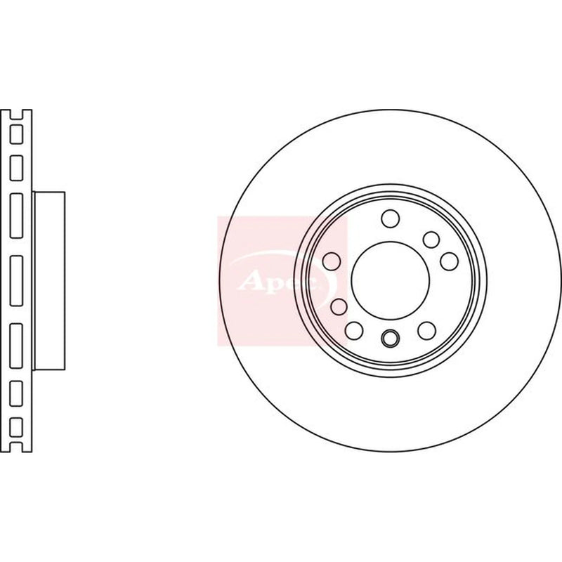 Apec 2 x Vented Front Brake Discs DSK2223
