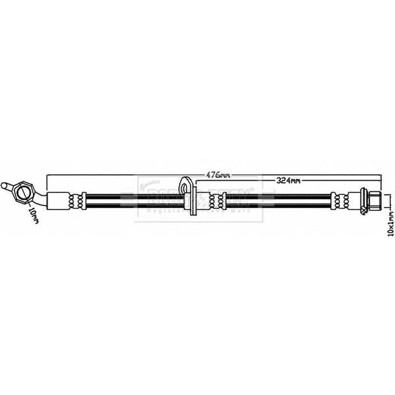 Borg & Beck Brake Hydraulic Hose Line Rear Left BBH7970