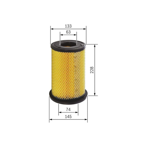 Genuine Bosch Car Air Filter S0199 Fits Nissan Navara Dci - 2.5 - 01-12 F0264001 Bosch  - Town Parts