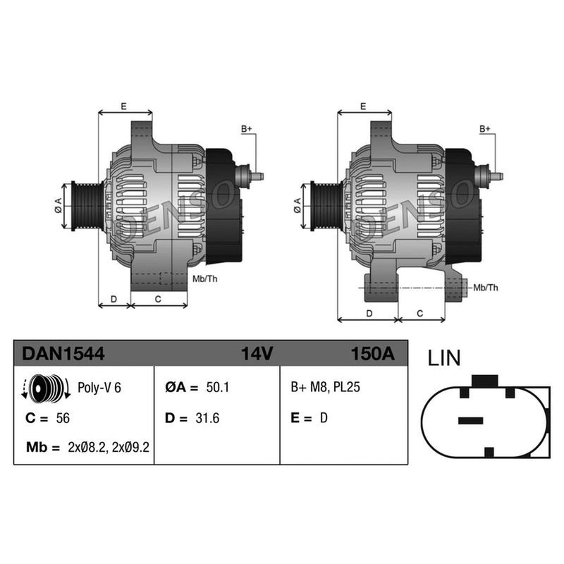 Denso Car Alternator 12V DAN1544