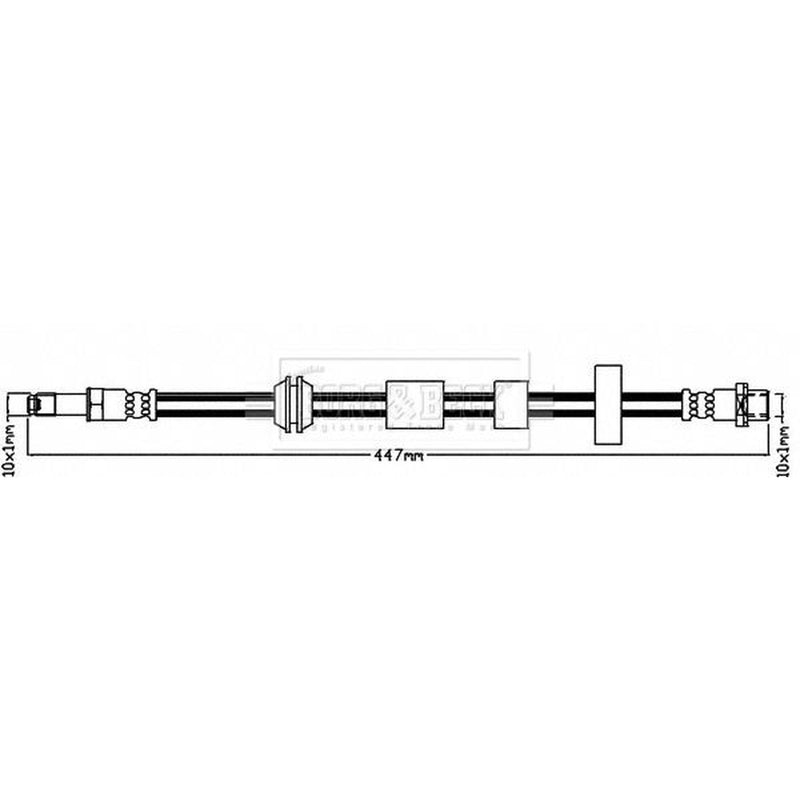 Borg & Beck Brake Hydraulic Hose Line Front Left BBH8555
