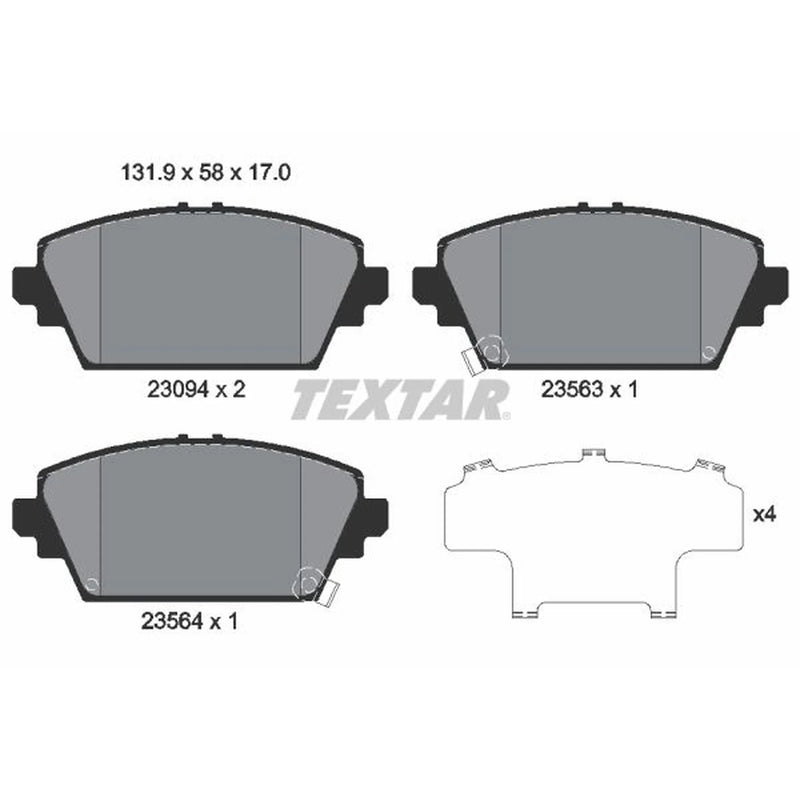 Textar Front Brake Pad Set 2309401