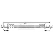 Borg & Beck Brake Hydraulic Hose Line Front Left BBH6074