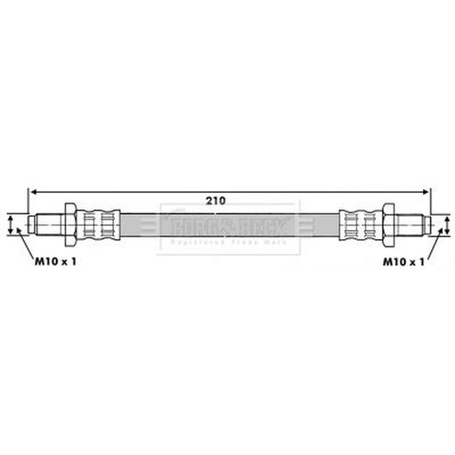 Borg & Beck Brake Hydraulic Hose Line Front Left BBH6074