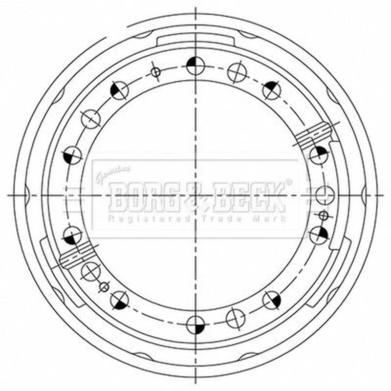 Borg & Beck Brake Drum Assembly Rear BBR32520