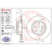 Brembo 2 x Internally Vented Rear Brake Discs 09.9924.11