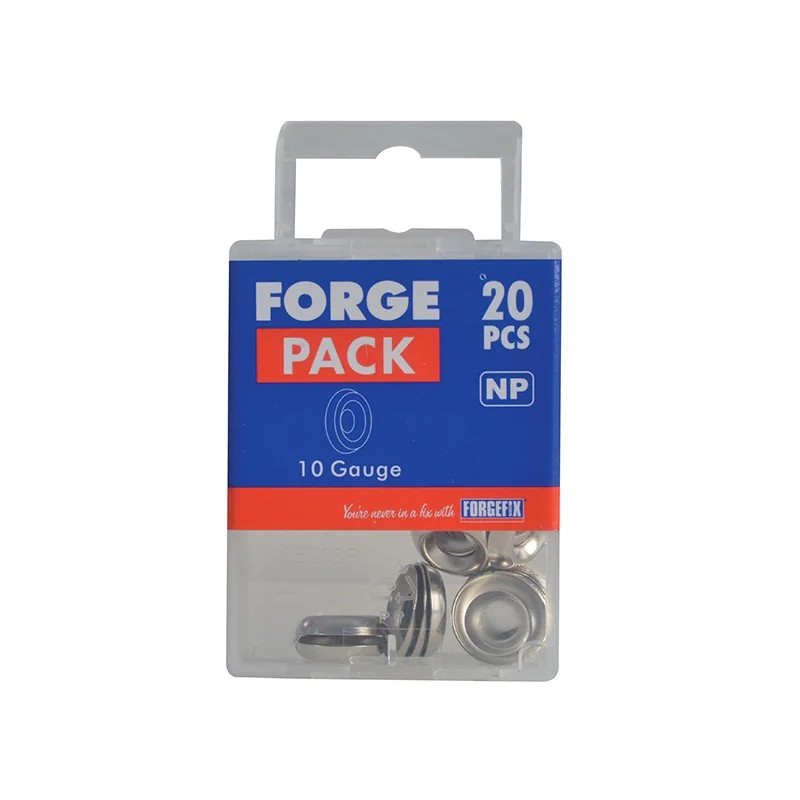 ForgeFix Screw Cup Washer Nickle Plated No.10 ForgePack 20 - FPSCW10N