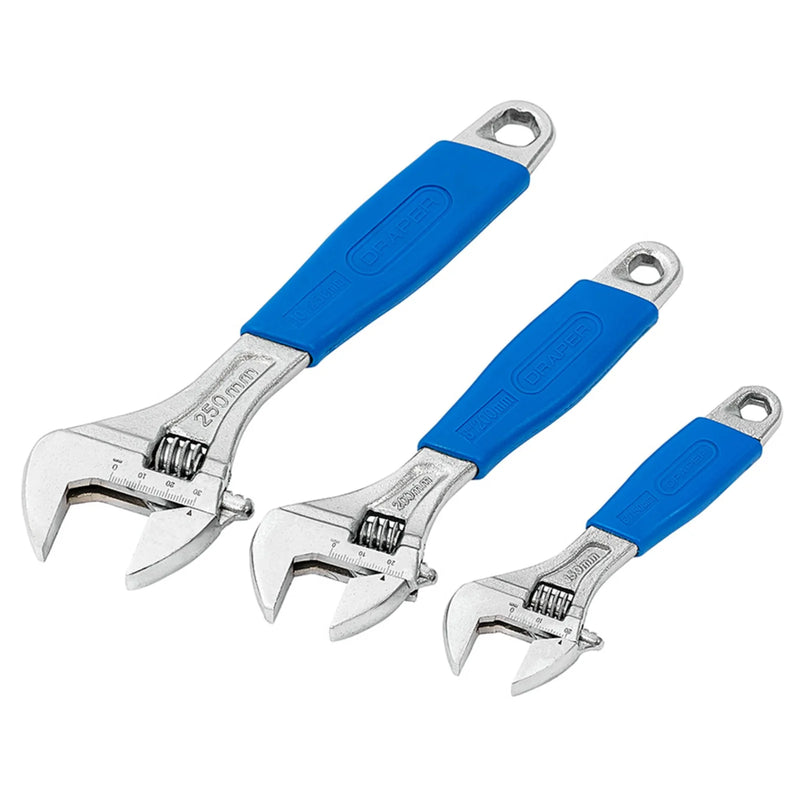Draper Crescent-Type Adjustable Wrench Set 3 Piece