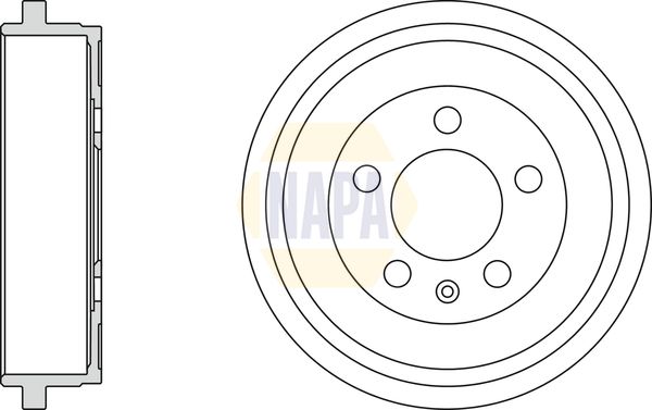 NAPA 2 x Brake Drums fits SKODA