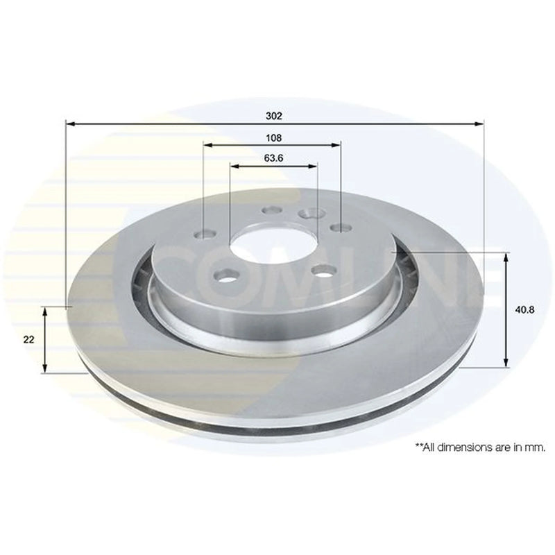 Comline 2 x Rear Brake Discs ADC1921V
