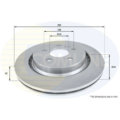 Comline 2 x Rear Brake Discs ADC1921V