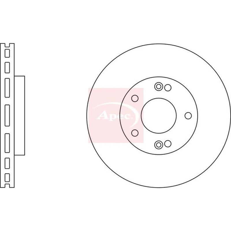 Apec 2 x Vented Front Brake Discs DSK2251