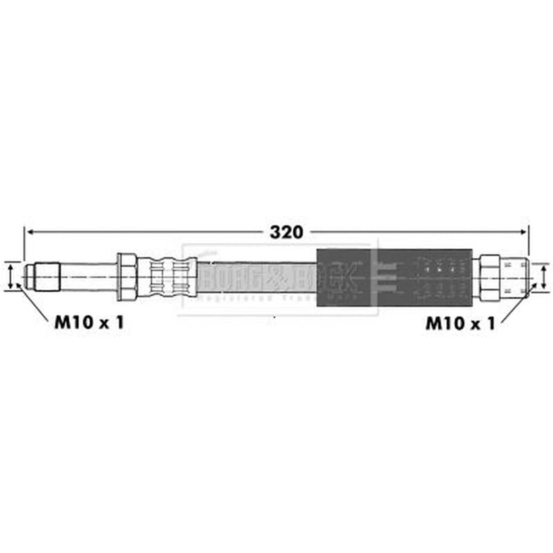 Borg & Beck Brake Hydraulic Hose Line Rear Left BBH6740