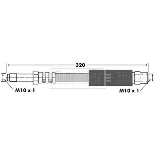 Borg & Beck Brake Hydraulic Hose Line Rear Left BBH6740