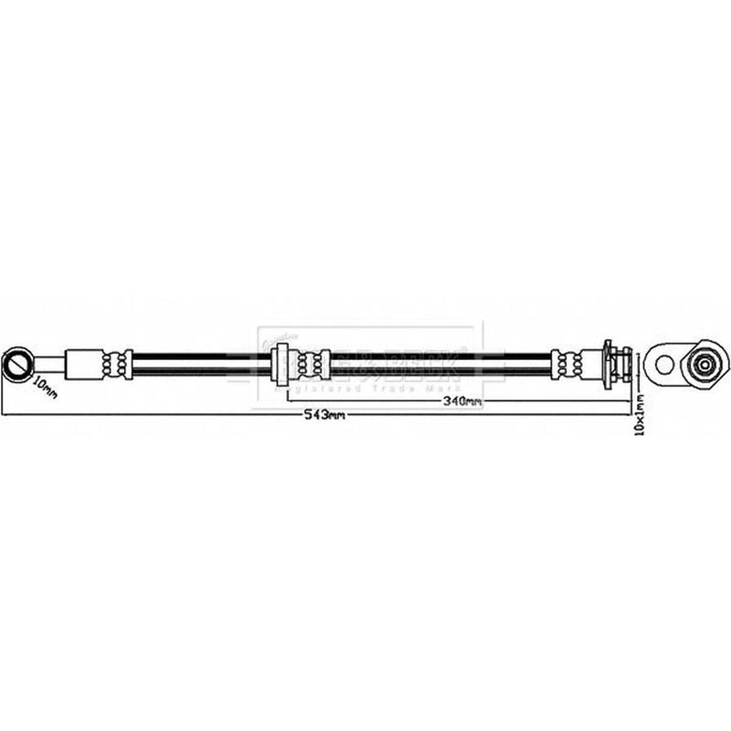 Borg & Beck Brake Hydraulic Hose Line Front Left BBH8603