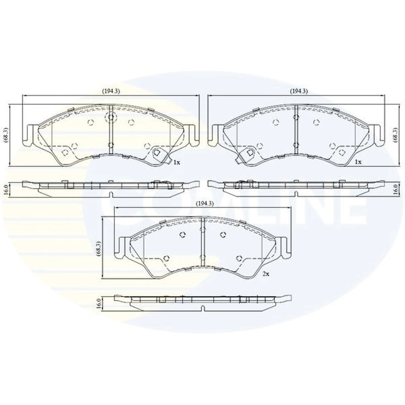 Comline 4 x Front Brake Pad Set CBP32275