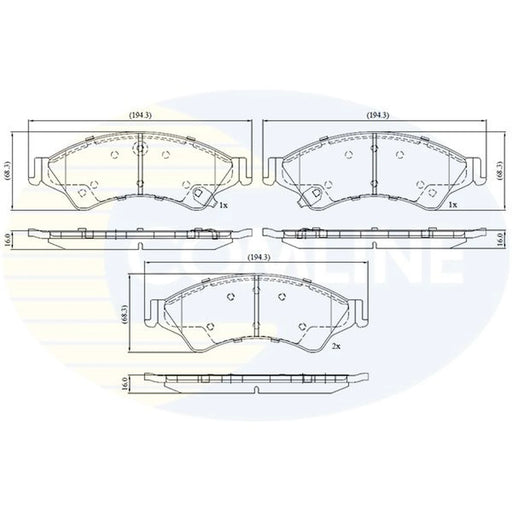 Comline 4 x Front Brake Pad Set CBP32275