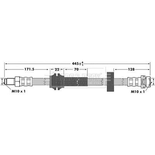 Borg & Beck Brake Hydraulic Hose Line Rear Left BBH6978