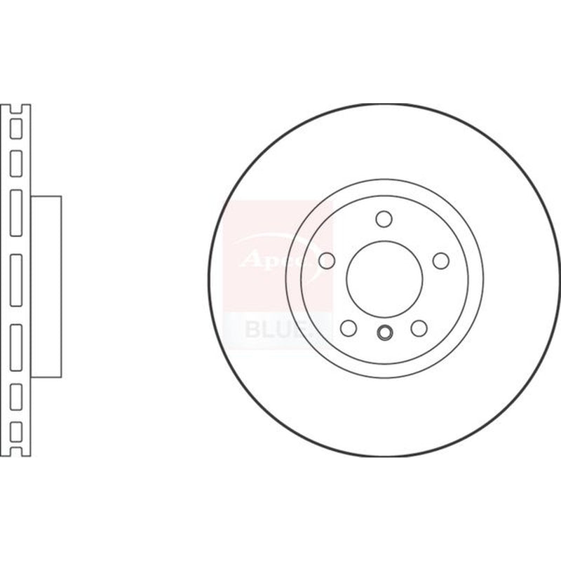 Apec 2 x Vented Front Brake Discs SDK6551