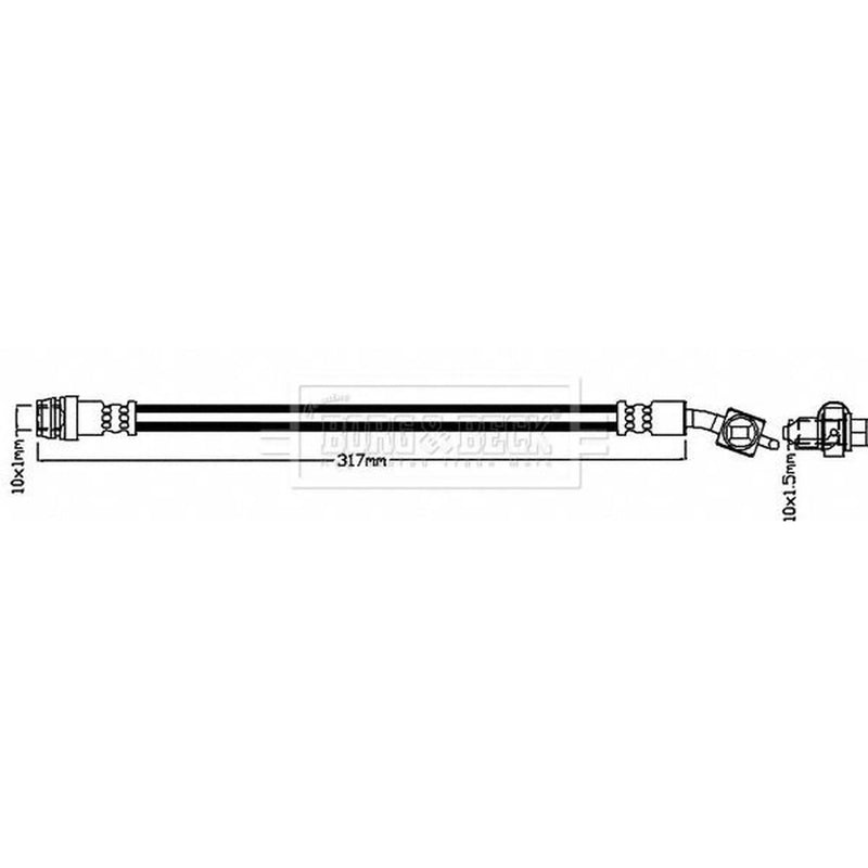 Borg & Beck Brake Hydraulic Hose Line Rear BBH8307