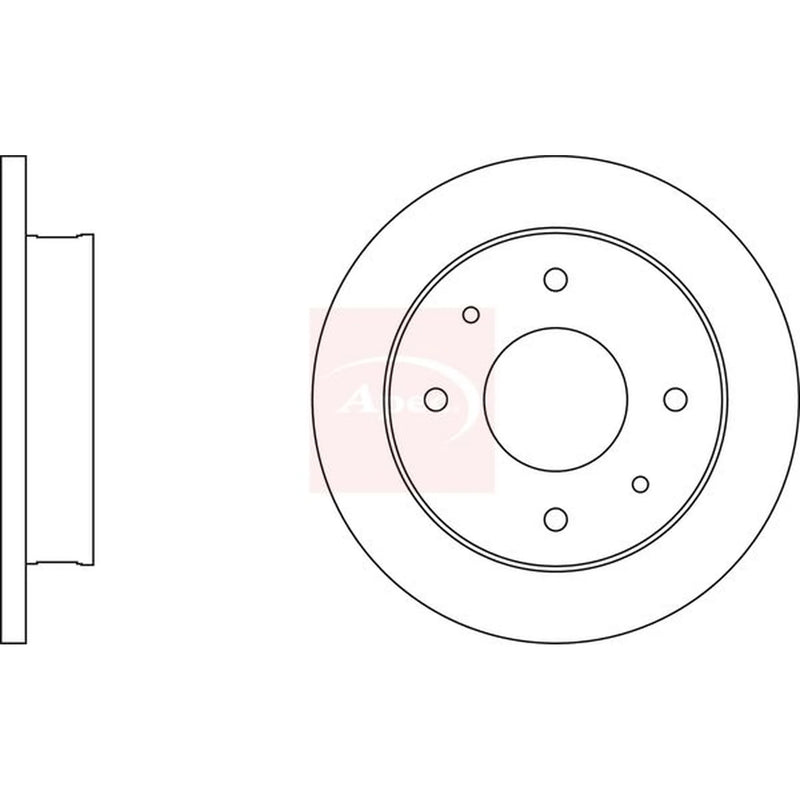 Apec 2 x Solid Front Brake Discs DSK306