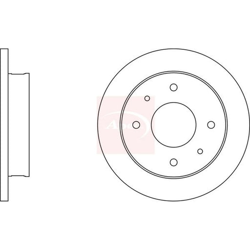 Apec 2 x Solid Front Brake Discs DSK306