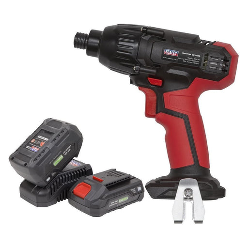 Sealey Impact Driver Kit 1/4"Hex Drive 20V SV20 Series 2 Batteries CP20VIDKIT Sealey  - Town Parts