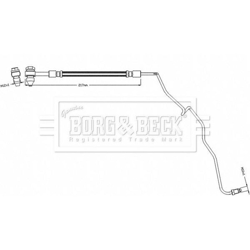 Borg & Beck Brake Hydraulic Hose Line Rear BBH8503