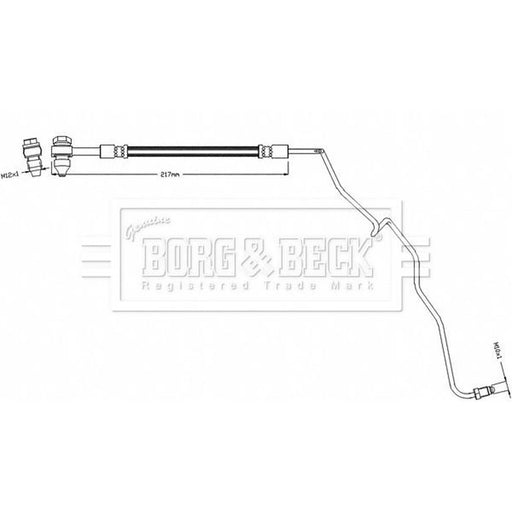 Borg & Beck Brake Hydraulic Hose Line Rear BBH8503
