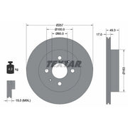 Textar 2 x Internally Vented Front Brake Discs 92131200