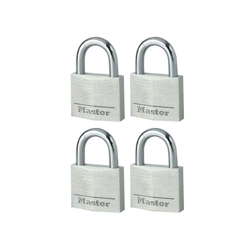 Master Lock Aluminium 40mm Padlock 4-Pin - Keyed Alike x 4 - 9140EURQNOP