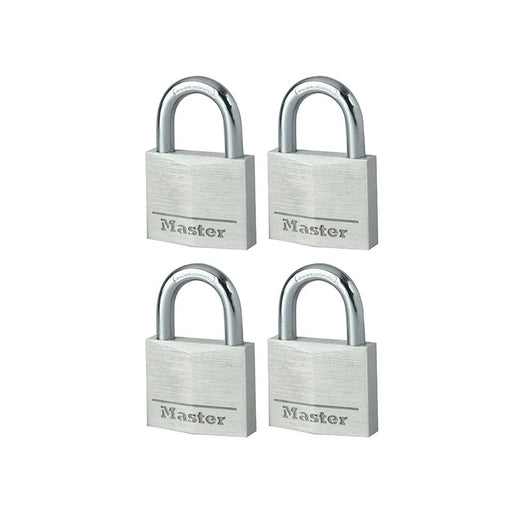Master Lock Aluminium 40mm Padlock 4-Pin - Keyed Alike x 4 - 9140EURQNOP
