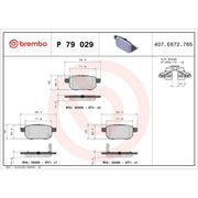 Brembo 4 x Rear Brake Pad Set P79029