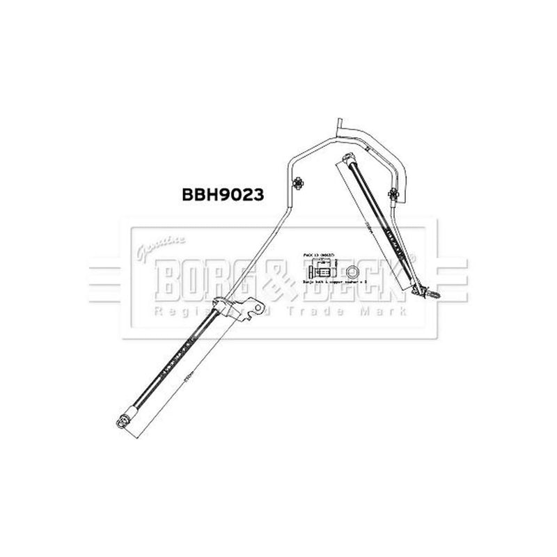 Borg & Beck Brake Hydraulic Hose Line Rear Right BBH9023