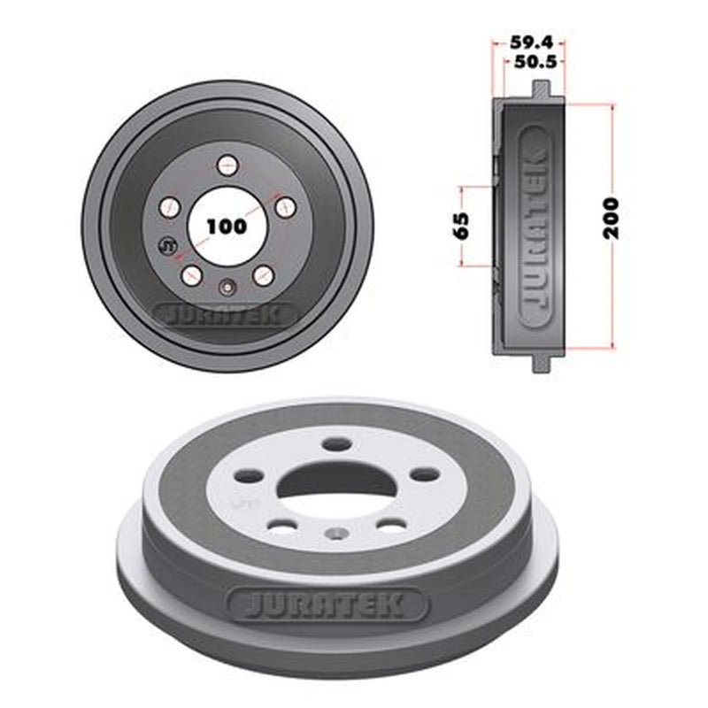 Juratek Brake Drum Assembly Rear JDR002