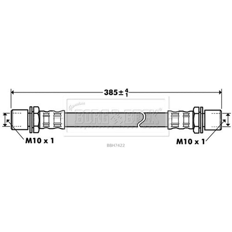 Borg & Beck Brake Hydraulic Hose Line Rear Left BBH7422