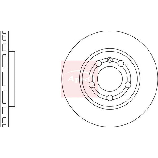 Apec 2 x Vented Rear Brake Discs DSK2116