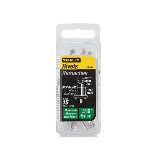 STANLEY® Hand Tools 1-PAA64 Aluminium Rivets Medium 5 x 7mm Pack of 15