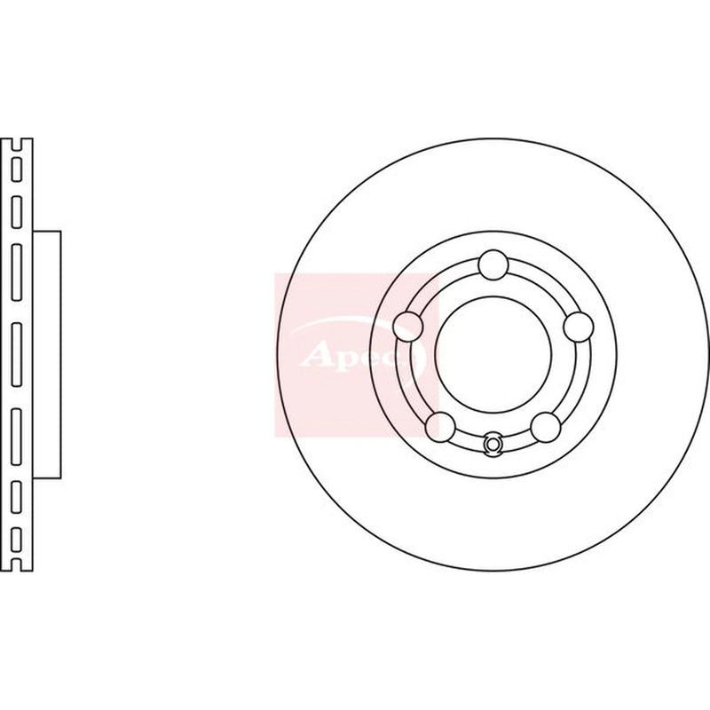 Apec 2 x Vented Front Brake Discs DSK2230