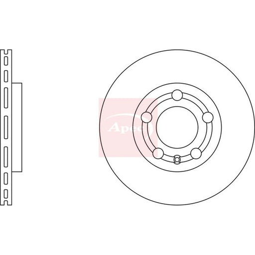 Apec 2 x Vented Front Brake Discs DSK2230