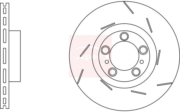 Apec 2 x Brake Disc Set Slotted/Internally Vented
