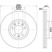 DON 2 x Front Brake Discs PCD20812