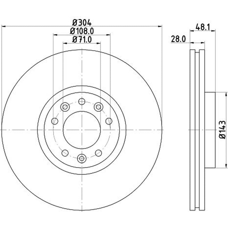 DON 2 x Front Brake Discs PCD20812