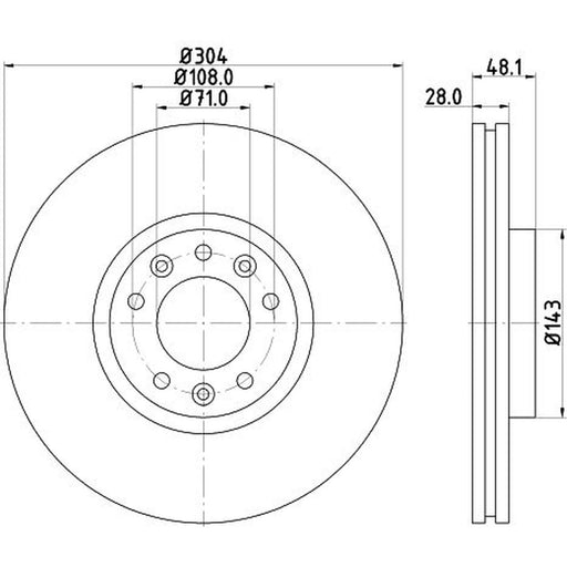 DON 2 x Front Brake Discs PCD20812