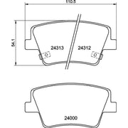 Brembo 4 x Rear Brake Pad Set P30117