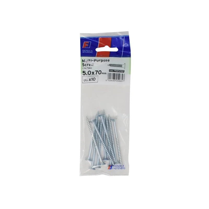 ForgeFix Multi-Purpose Pozi Screw CSK ST ZP 5.0 x ForgePack 10 30-100mm