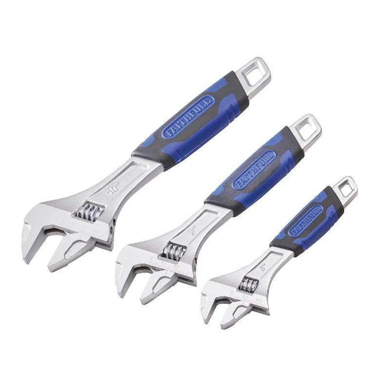 Faithfull Adjustable Spanner Set, 3 Piece - FAIAS3PCA