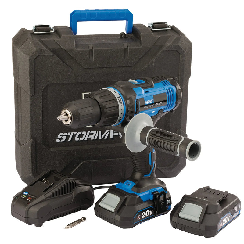 Draper Storm Force Combi Drill 20V with 2x 2Ah Batteries